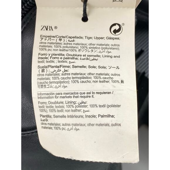 NEW Zara Women's Black Faux Leather Zip Up Over the Knee Platform Boots Size 8.5 - Picture 6 of 7